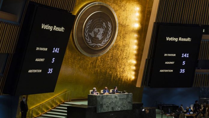 La Asamblea General de la ONU condena la invasión rusa de Ucrania